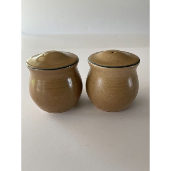 Vintage Pfaltzgraff Folk Art (Tan and Blue) Salt and Pepper Shakers‎ - Picture 2 of 9